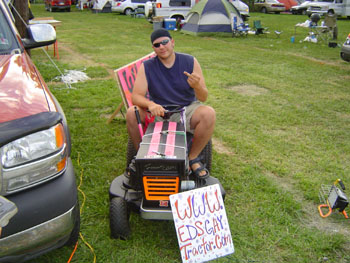 Ed on the pink tractor